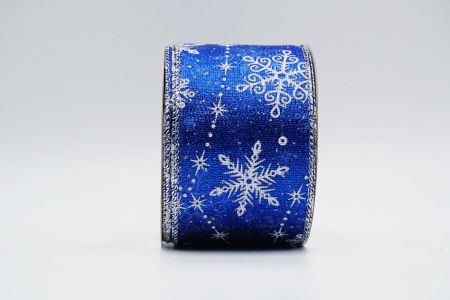 Glitter Snowflakes Wired Ribbon_KF7295G-4_blue